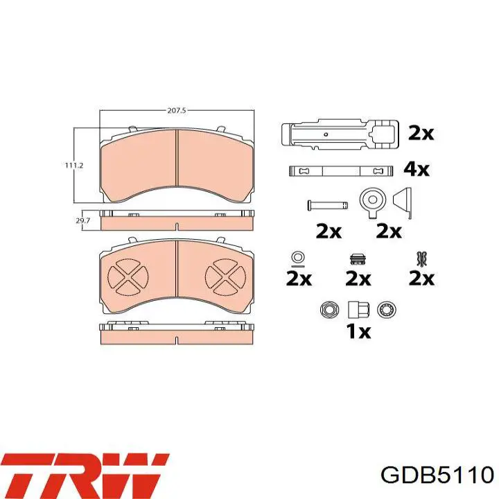 Okładziny (klocki) do hamulców tarczowych tylne K046774K50 Knorr-bremse