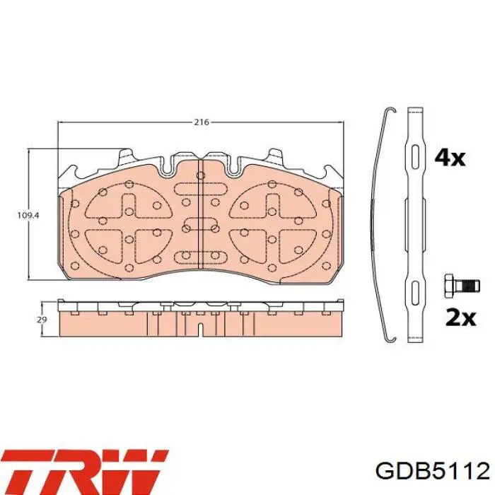 Okładziny (klocki) do hamulców tarczowych tylne Textar 2921129014T3060 cena, od 82,96 USD