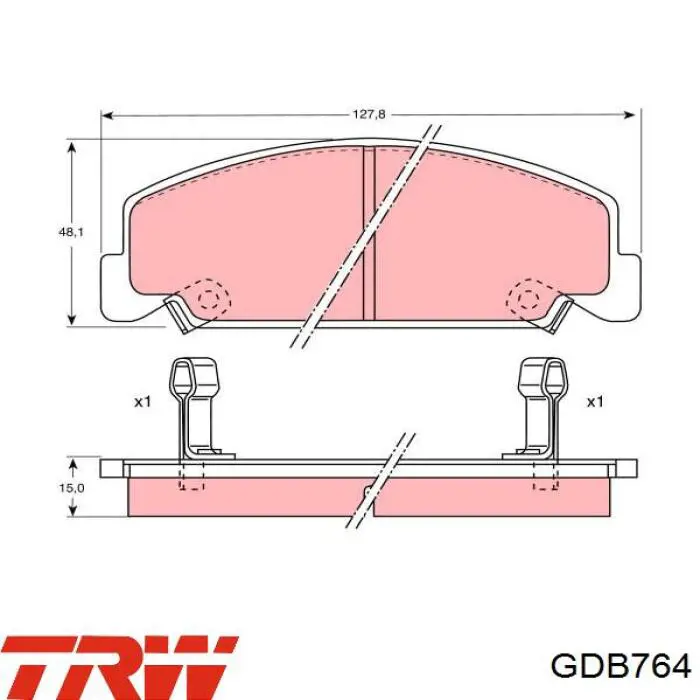 Klocki hamulcowe przednie tarczowe TRW GDB764 cena, od 18,40 USD