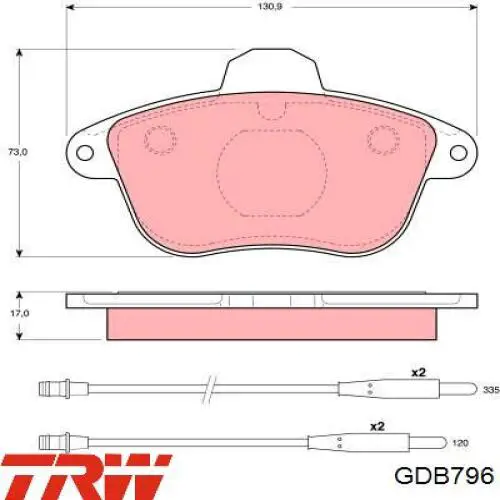 Klocki hamulcowe przednie tarczowe TRW GDB796 cena, od 30,53 USD