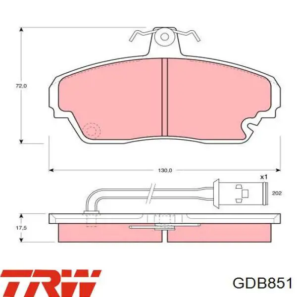 Klocki hamulcowe przednie tarczowe TRW GDB851 cena, od 52,57 USD