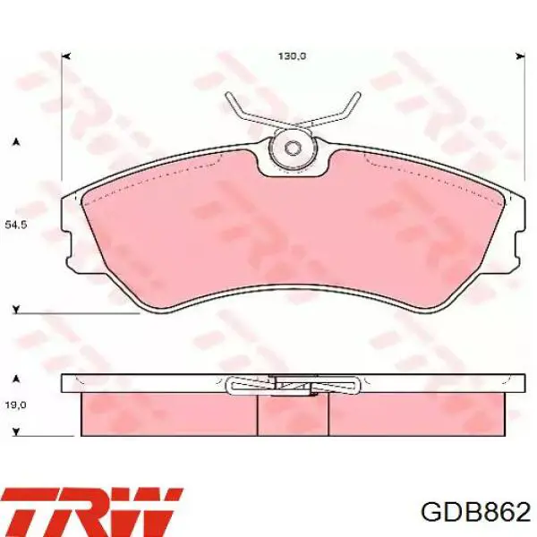 Klocki hamulcowe przednie tarczowe TRW GDB862 cena, od 27,26 USD