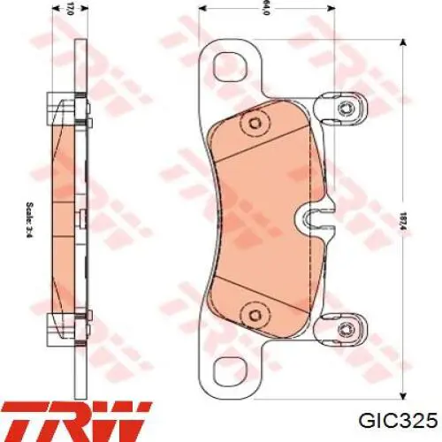 Do koszyka GIC325 TRW Czujnik zużycia klocków hamulcowych tylny