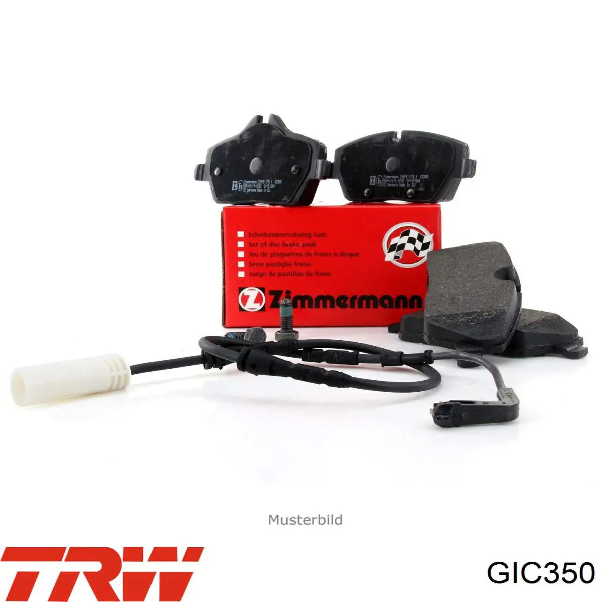 Do koszyka GIC350 TRW Czujnik zużycia klocków hamulcowych przedni