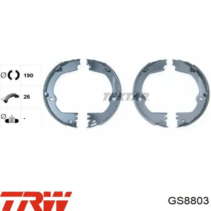 Klocki hamulca ręcznego TRW GS8803 cena, od 31,23 USD