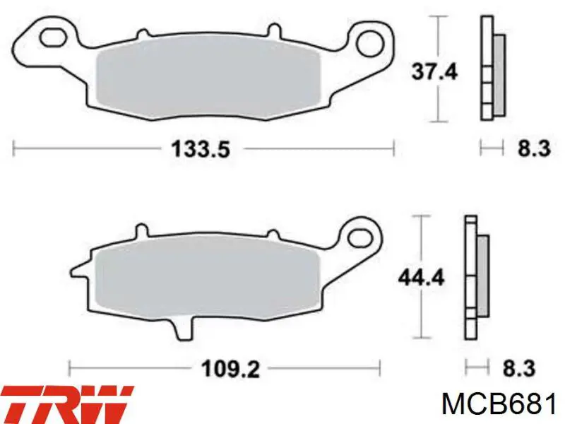 MCB681 TRW Klocki hamulcowe przednie tarczowe