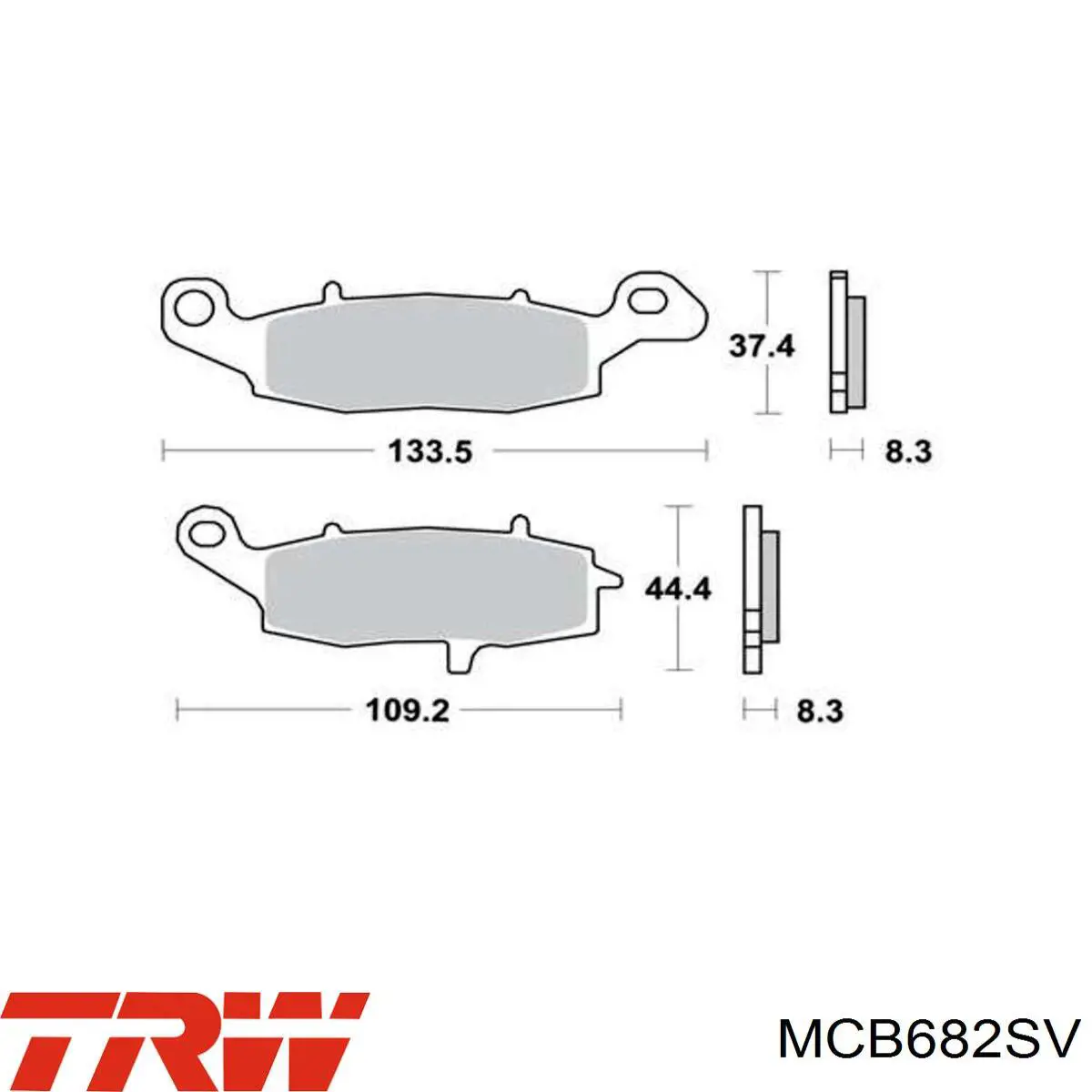 MCB682SV TRW Klocki hamulcowe przednie tarczowe