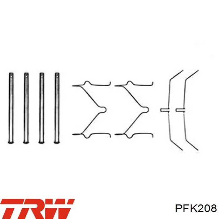 Zestaw sprężynek do mocowania klocków tarczowych przednich TRW PFK208 cena, od 8,52 USD