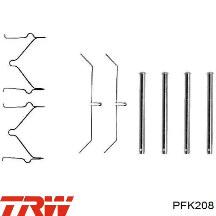 Do koszyka PFK208 TRW Zestaw sprężynek do mocowania klocków tarczowych przednich