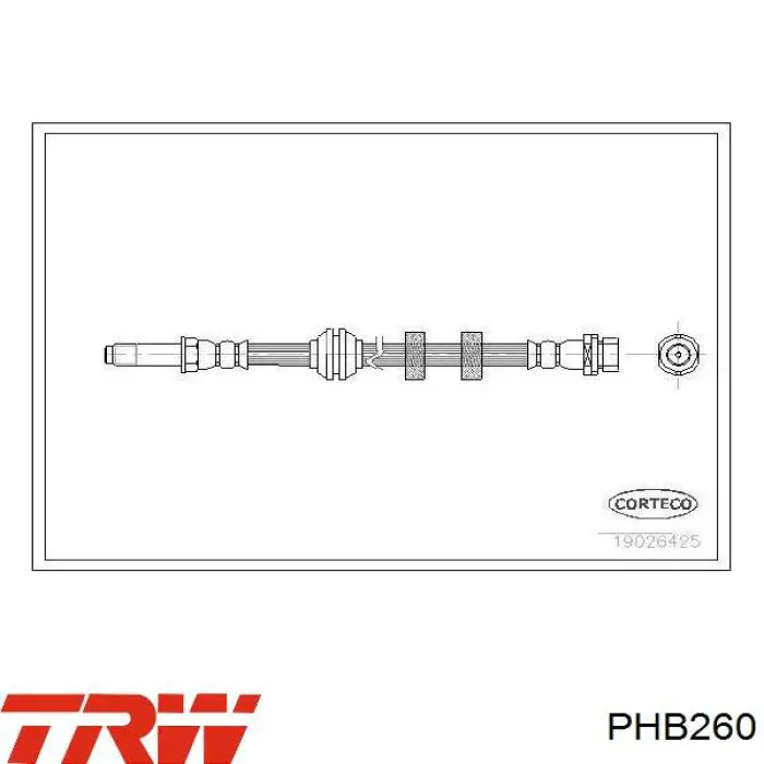 Przewód hamulcowy przedni TRW PHB260 cena, od 14,23 USD