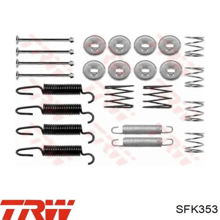 Zestaw montażowy szczęk hamulcowych tylnych TRW SFK353 cena, od 14,66 USD
