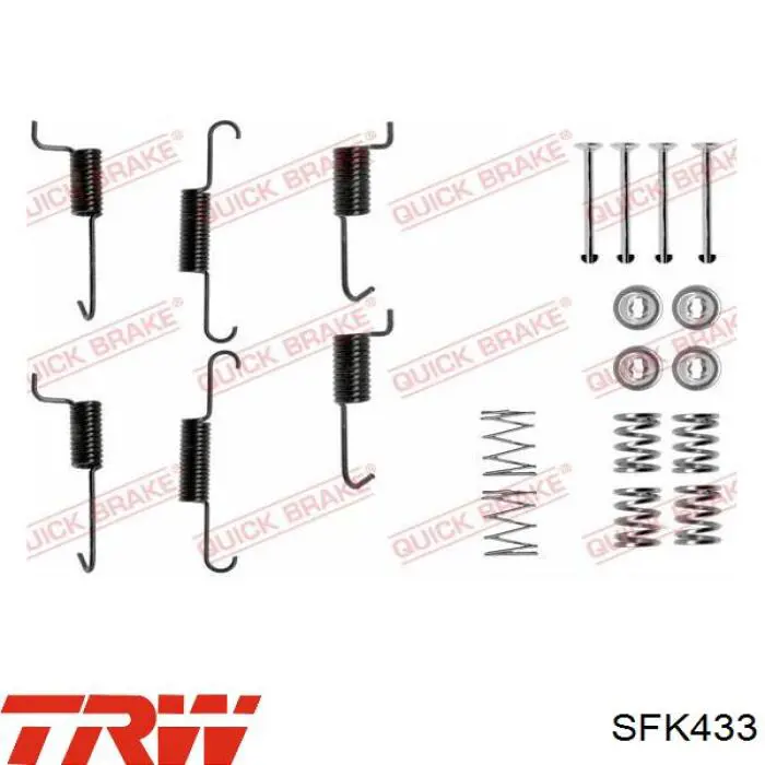 Zestaw montażowy szczęk hamulcowych tylnych TRW SFK433 cena, od 12,02 USD