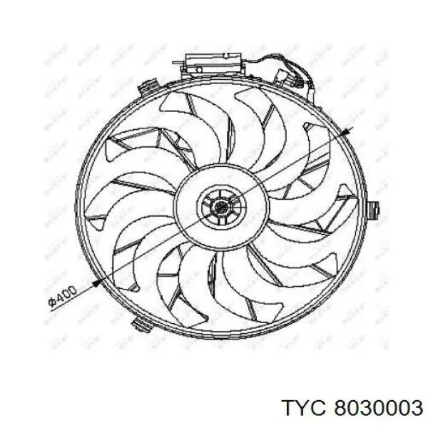 Wentylator (wirnik) chłodnicy klimatyzacji TYC 8030003 cena, od 127,69 USD