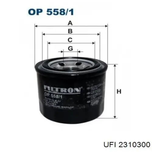 Do koszyka 2310300 UFI Filtr oleju