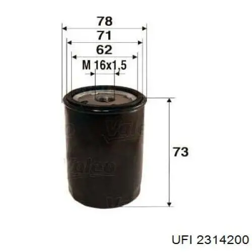 Do koszyka 2314200 UFI Filtr oleju