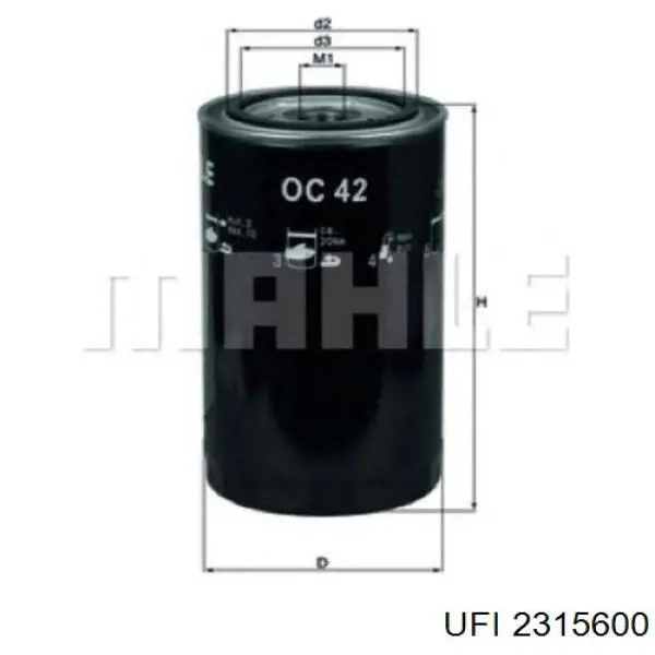 Do koszyka 2315600 UFI Filtr oleju
