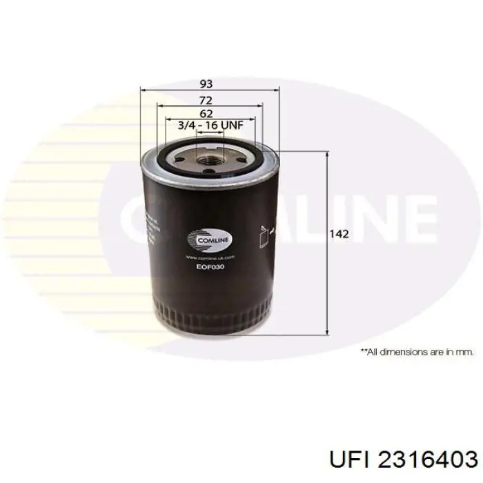 Do koszyka 2316403 UFI Filtr oleju