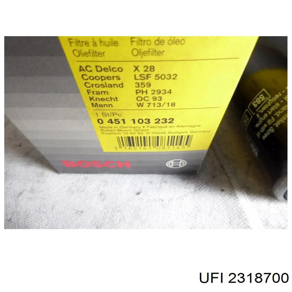 Filtr oleju 2318700 UFI