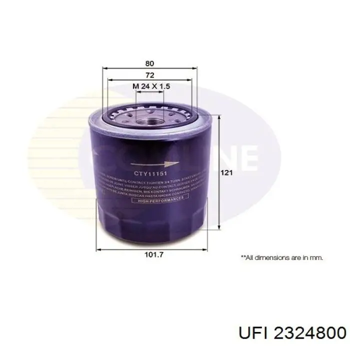 Do koszyka 2324800 UFI Filtr oleju