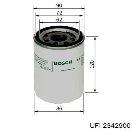 Do koszyka 2342900 UFI Filtr oleju