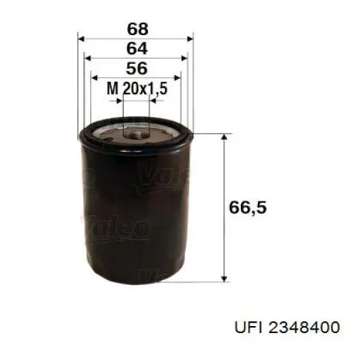 Filtr oleju UFI 2348400 cena, od 8,26 USD