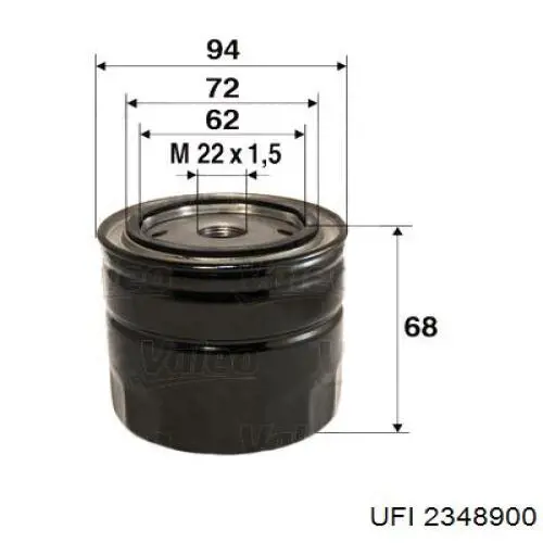 Do koszyka 2348900 UFI Filtr oleju