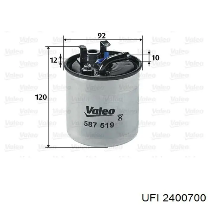 Filtr paliwa UFI 2400700 cena, od 13,51 USD
