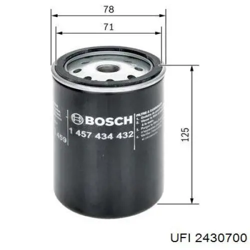 Filtr paliwa UFI 2430700 cena, od 11,45 USD