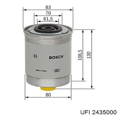Filtr paliwa UFI 2435000 cena, od 12,42 USD