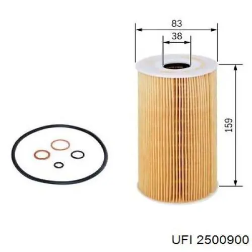 Do koszyka 2500900 UFI Filtr oleju
