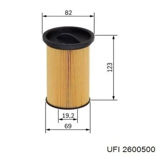 Filtr paliwa UFI 2600500 cena, od 10,83 USD