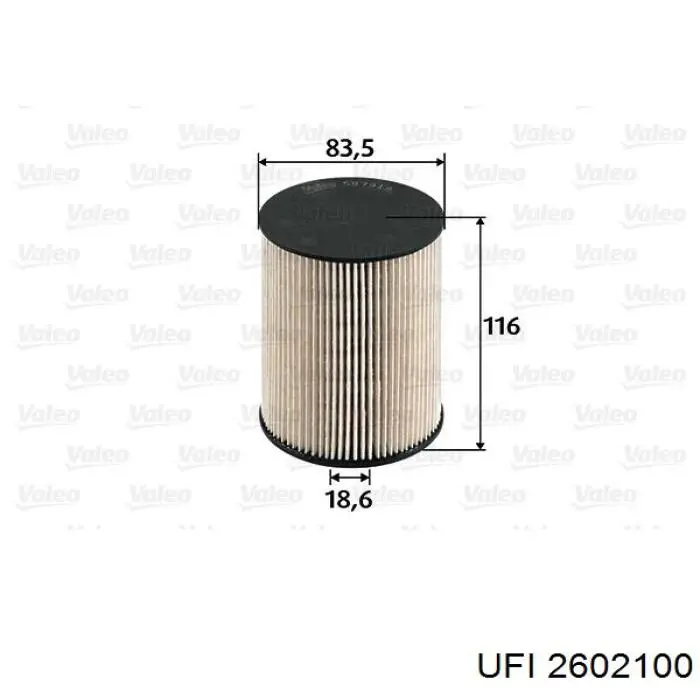 Do koszyka 2602100 UFI Filtr paliwa