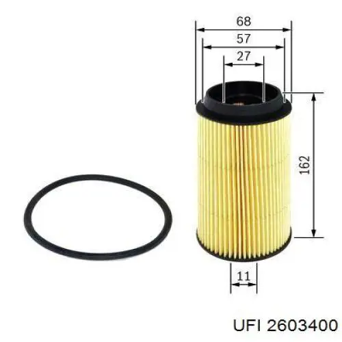 Filtr paliwa UFI 2603400 cena, od 15,35 USD