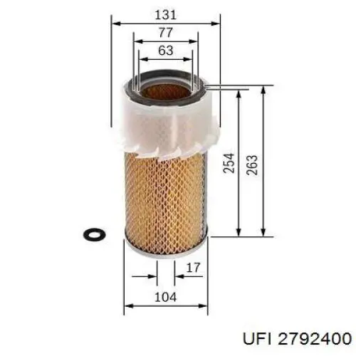 Do koszyka 2792400 UFI Filtr powietrza