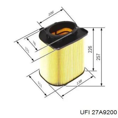 Do koszyka 27A9200 UFI Filtr powietrza