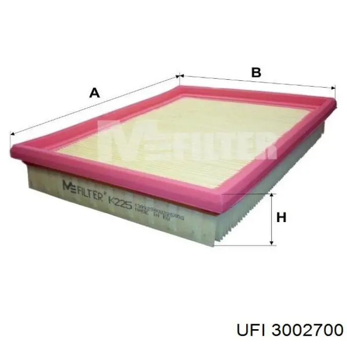 Do koszyka 3002700 UFI Filtr powietrza