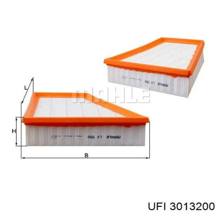 Do koszyka 3013200 UFI Filtr powietrza