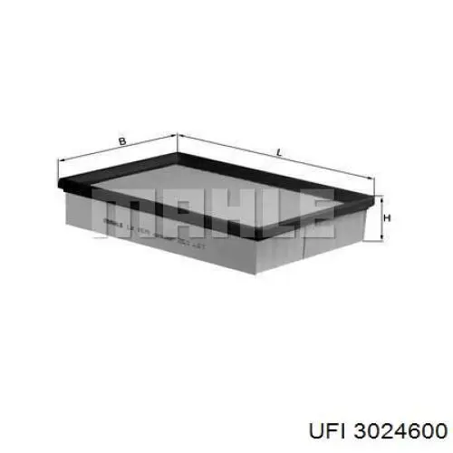 Do koszyka 3024600 UFI Filtr powietrza