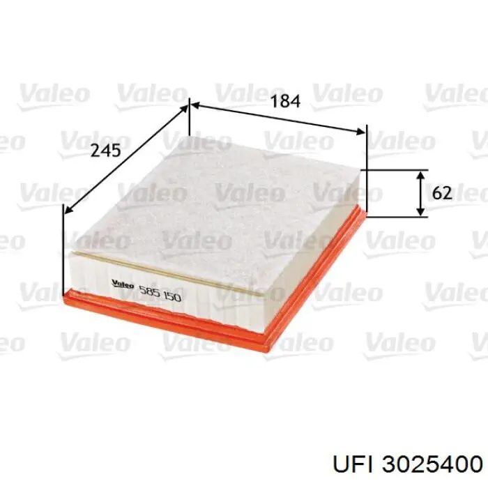 Filtr powietrza UFI 3025400 cena, od 11,52 USD