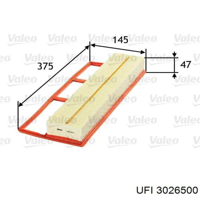 Filtr powietrza UFI 3026500 cena, od 12,31 USD
