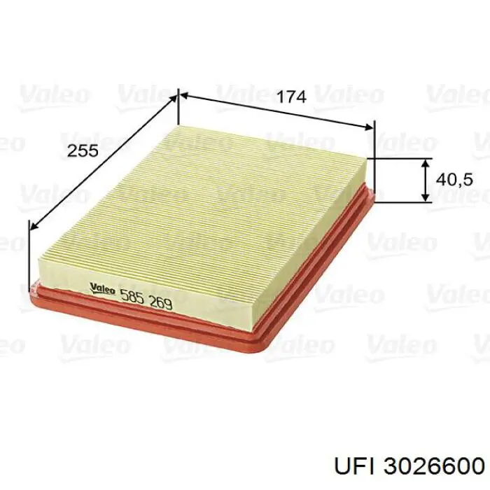 Filtr powietrza UFI 3026600 cena, od 7,71 USD