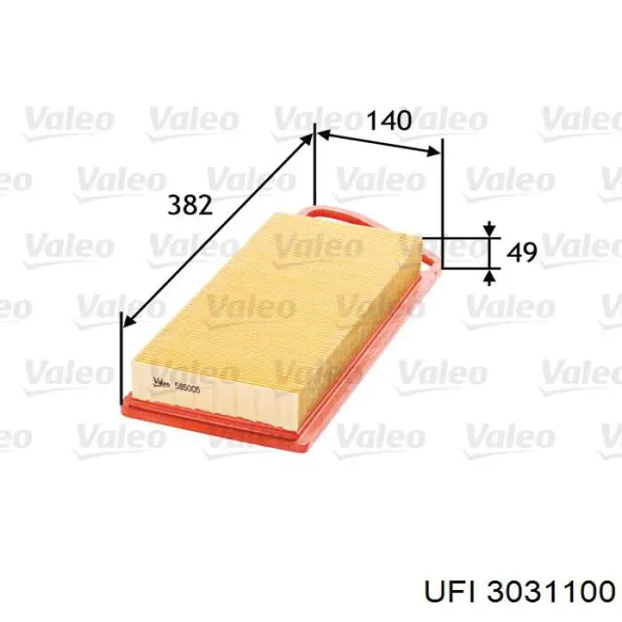 Filtr powietrza UFI 3031100 cena, od 9,81 USD