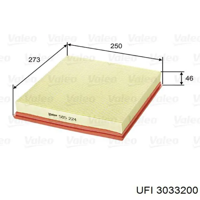 Filtr powietrza UFI 3033200 cena, od 9,81 USD