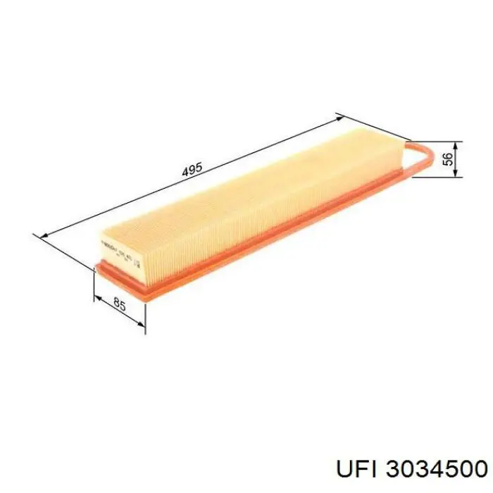Do koszyka 3034500 UFI Filtr powietrza