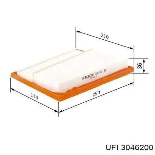Filtr powietrza UFI 3046200 cena, od 19,29 USD