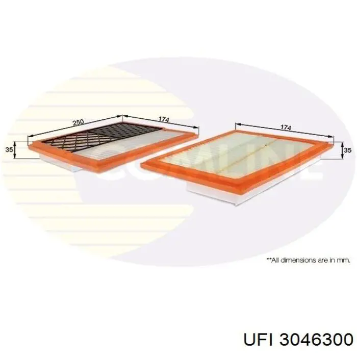 Filtr powietrza UFI 3046300 cena, od 30,85 USD