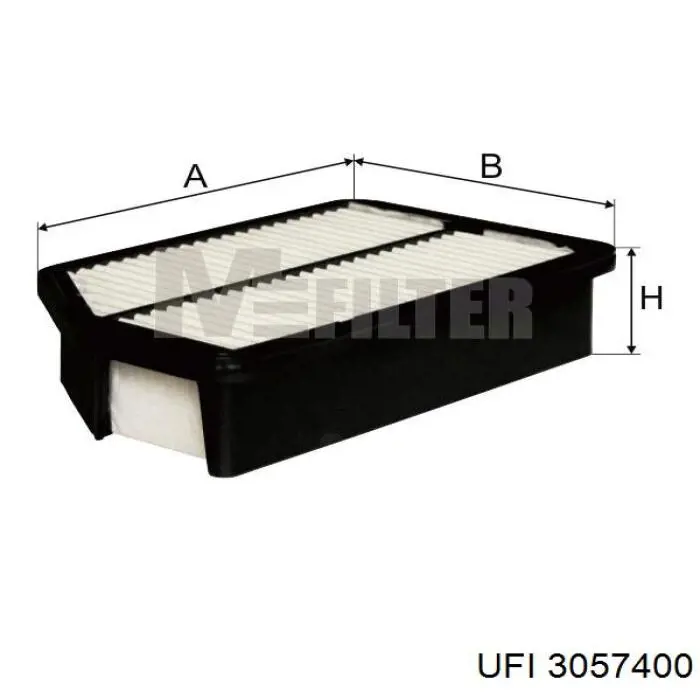 Do koszyka 3057400 UFI Filtr powietrza