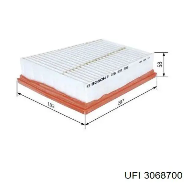 Filtr powietrza UFI 3068700 cena, od 13,98 USD