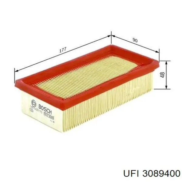 Do koszyka 3089400 UFI Filtr powietrza