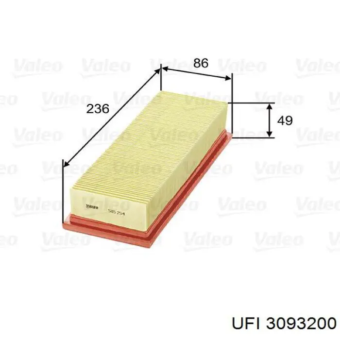 Filtr powietrza UFI 3093200 cena, od 5,07 USD